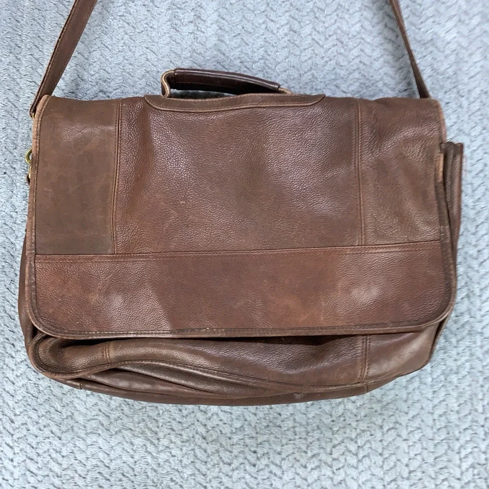 Vintage Wilsons Leather Brown Satchel Messenger Shoulder Bag 12